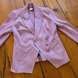CAbi Pink and White Patterned Blazer